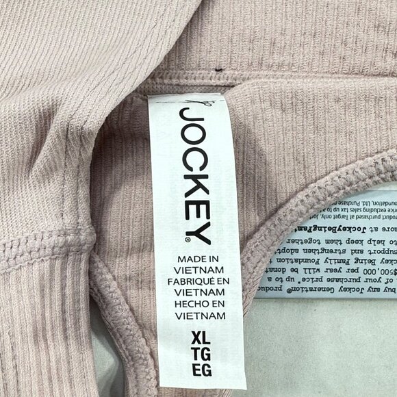 Jockey Women's Sz XL Panty Thong Generations Recycled Seamfree Ribbed Beige New - Picture 5 of 9